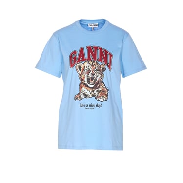Ganni Women Tiger T-Shirt With Logo