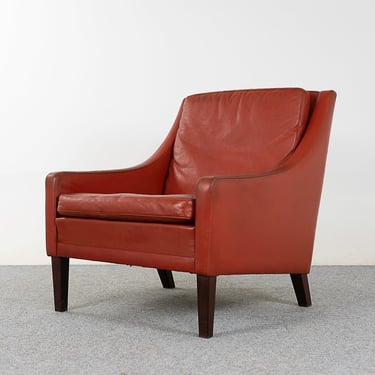 Danish Modern Leather Lounge Chair - (323-066.2) 