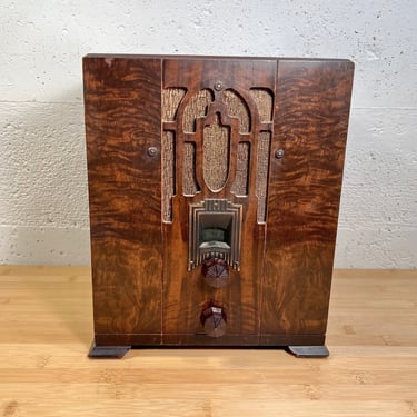 1934 Crosley Fiver Junior Tombstone Radio, Art Deco Model 5M3, Full Elec Restoration 