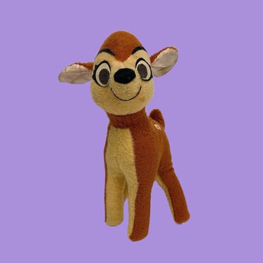 Vintage Bambi Plush Toy Retro 1960s Mid Century Modern + Walt Disney Distributing Co. + Childrens Stuffed Animal + California Stuffed Toys 
