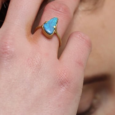 Original Eve | Triangle Blue Opal Amazon Ring