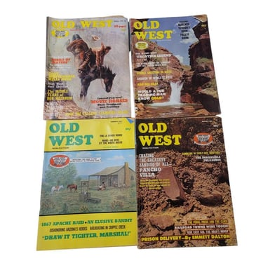 Old West (4) Magazine Lot 1970-71 Pancho Villa Movie Horses Frontier Apache Raid 