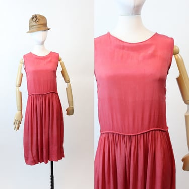 1920s RASPBERRY silk dress xs small | new spring summer 
