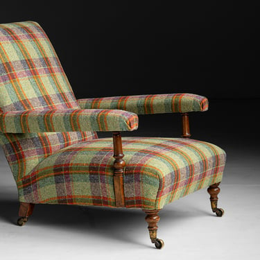 Howard & Sons Armchair in Tweed by Pierre Frey