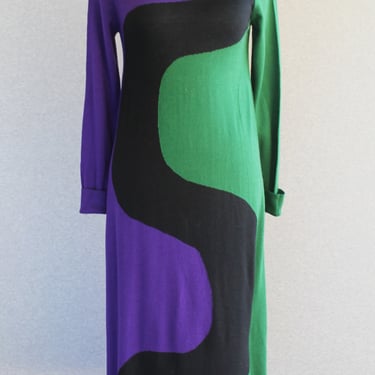 Marimekko - Color Blocked - Sweater Dress - Mod - Marked size XXS 