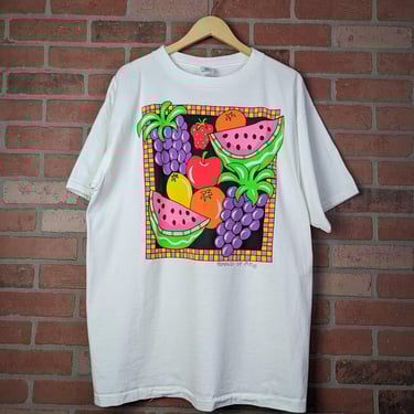 Vintage 90s Bunch of Fruit ORIGINAL Fruit Tee - Extra Large 