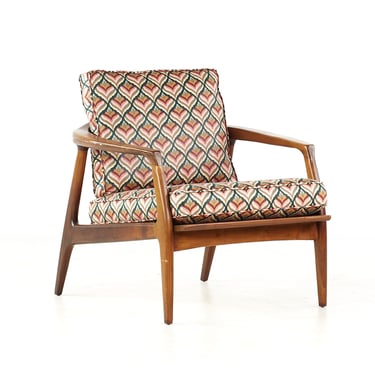 Milo Baughman for Thayer Coggin Mid Century Walnut Barrel Lounge Chair - mcm 