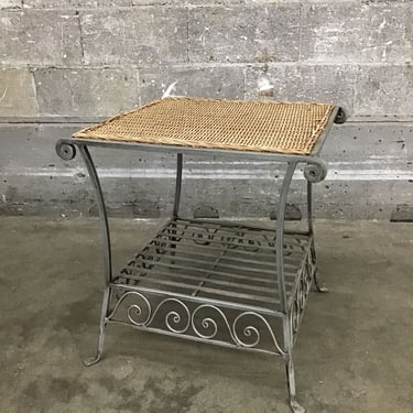 Metal and Wicker Side Table (Seattle)