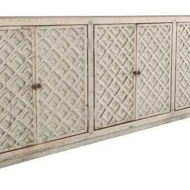 103” Reclaimed Wood 6 Door Sideboard in Antiqued Grey  by Terra Nova Furniture Los Angeles 