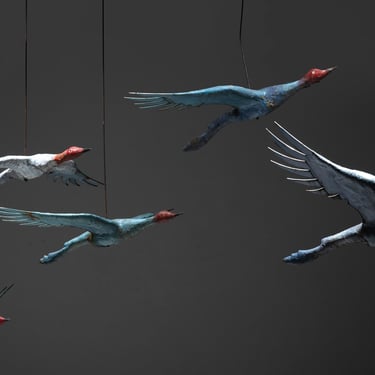 Set of (5) Metal Birds