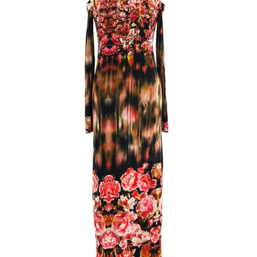 Jean Paul Gaultier Cherry Blossom Printed Maxi Dress