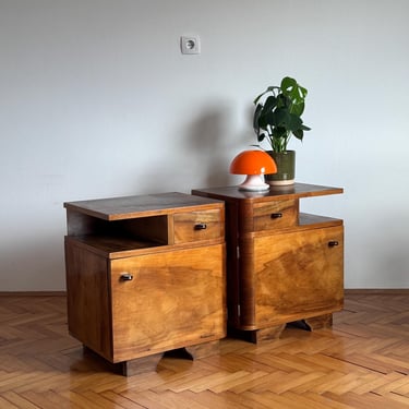 Pair of Vintage Wooden Nightstands / Mid Century Bedside Tables with Drawers / Bedroom Furniture / Bedroom Decor / Yugoslavia / 1960s 