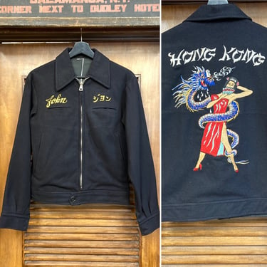Vintage 1950’s Dragon Lady Souvenir Tour Military Jacket, 50’s Jacket, Vintage Military, Vintage Wool Jacket, Vintage Clothing 