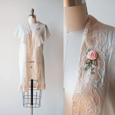 1920s Mint Green Bed Jacket | 20s Robe 