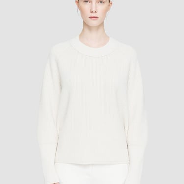 Light Cardigan Stitch Round Neck Jumper - Ivory