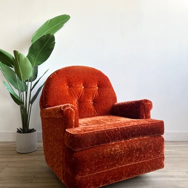 Vintage Swivel Rocker in Orange