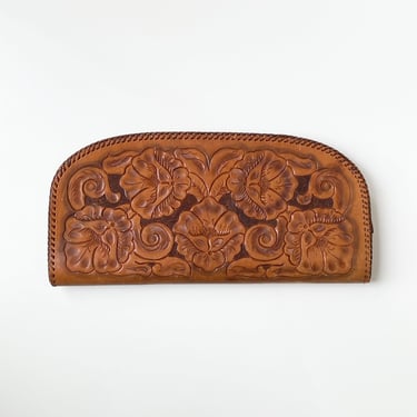 Leather Embossed Floral Clutch