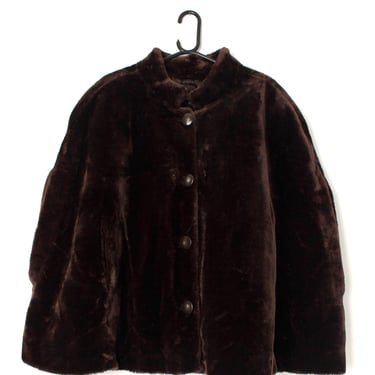 Vintage Dennis Basso faux fur cape in brown - Free Size 