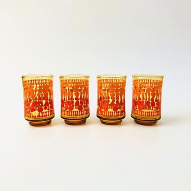 MCM Amber Juice Glasses - Set of 4 
