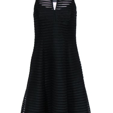Nanette Lepore - Black Mesh Netting Sleeveless A-Line Dress Sz 6