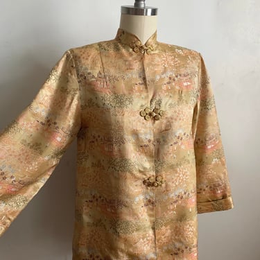 1960s Gold Brocade Chinoiserie Jacket 