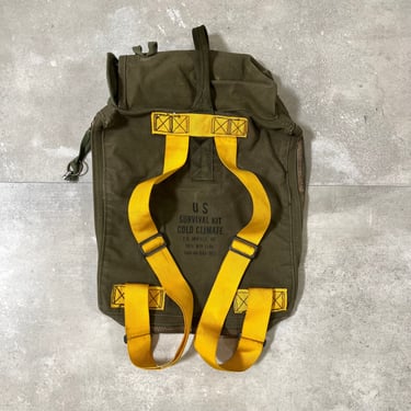 vintage 1980s canvas cotton Survival Bag zipper backpack style 