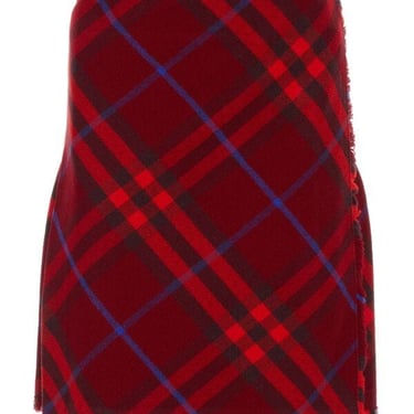 Burberry Women Embroidered Wool Skirt