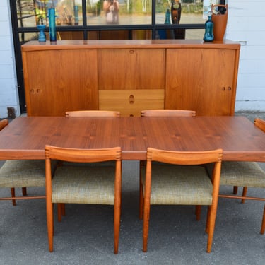 H.W. Klein for Bramin Teak Dining Table & 6 Chairs w/ Finger Jointed Corners