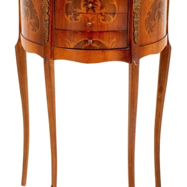 Louis XV Style Demilune Marquetry Nightstand