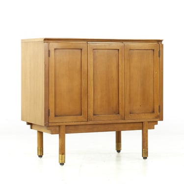 Bert England Mid Century Walnut and Brass Bar Cabinet - mcm 