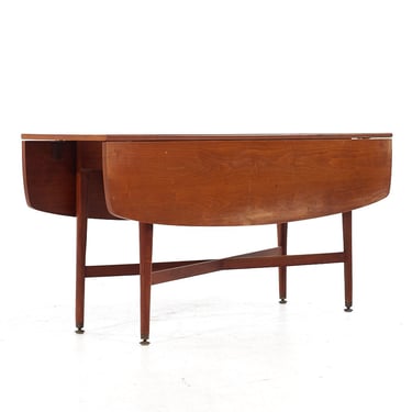 Kipp Stewart for Drexel Declaration Mid Century Walnut Drop Leaf Dining Console Table - mcm 