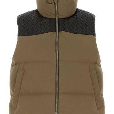 Bottega Veneta Women Khaki Cotton Padded Vest