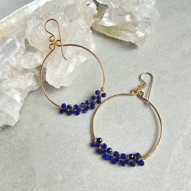 Truly Earrings Large - 14k Gold-Fill+ Lapis