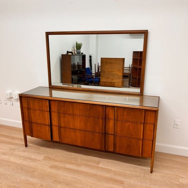 Mid Century Credenza/Mirror by Barney Flagg for Drexel 