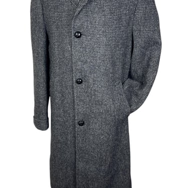 Vintage early 1960s HARRIS TWEED Wool Overcoat ~ 38 to 40 Long ~ Raglan / Balmacaan ~ Trench Coat ~ Donegal 