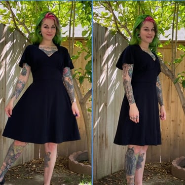 Vintage 1970’s Short Black Dress 