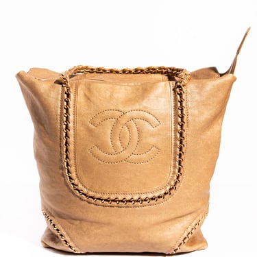 CHANEL 2006-2008 Metallic Gold Luxe Ligne Tote Bag