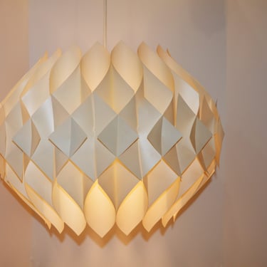 Huge White Danish Hoyrup Origami Pendant Light