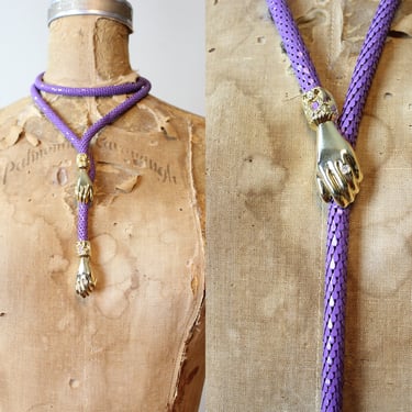 1980s DL AULD purple HAND belt necklace  | new summer 