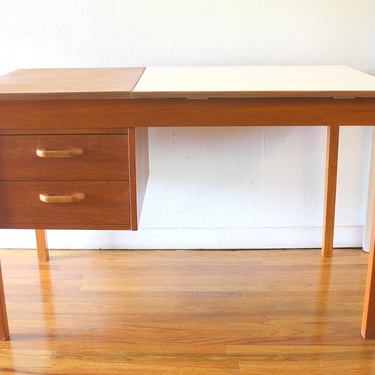 Mid Century Modern Danish Teak Desk with Drafting Table