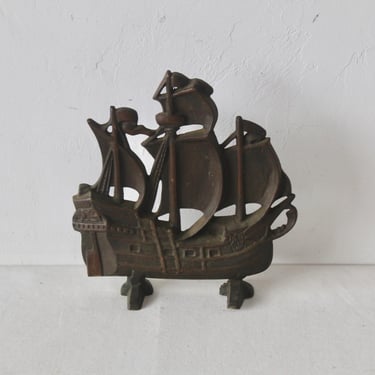 Vintage Creation Co Style Cast Iron Figural Ship Boat Door Stop-FREE SHIPPING 