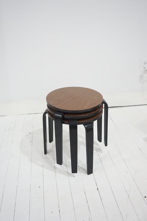 set of 3 stacking stools in the style of alvar aalto