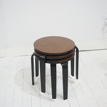 set of 3 stacking stools in the style of alvar aalto