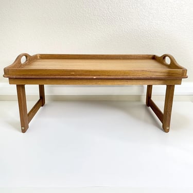 Mid Century Goodwood Vintage Teak Collapsible Bed Tray Handles 22" x 14" In Box