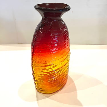 Collectible Amberina Glass 213SL Strata Vase by Blenko Signed and Dated 2005