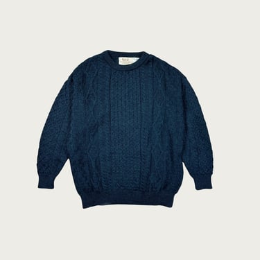 Teal Wool Cable Knit Sweater