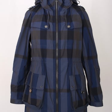 Burberry Brit Hooded Check Coat