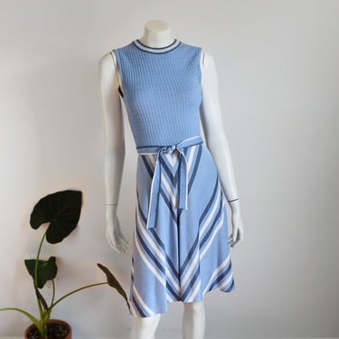 1970s Knit Dress and Cardigan Set - S 