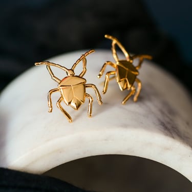 Gold Plated Sterling Silver Little Bug Earrings