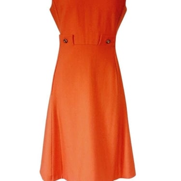 Vintage 60s Orange Dress Mod A Line Skirt / Medium 